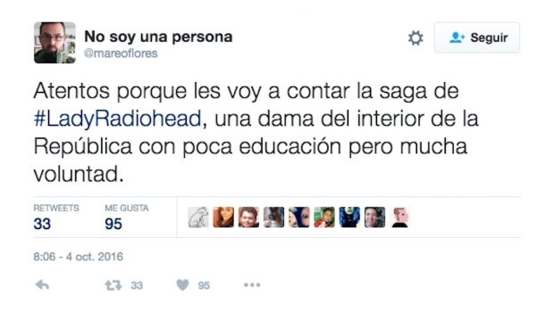 Surge en Twitter #LadyRadiohead