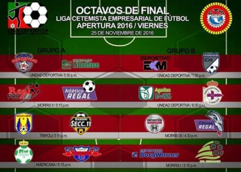 Arrancan los Octavos de Final de la Liga Cetemista Empresarial de Futbol