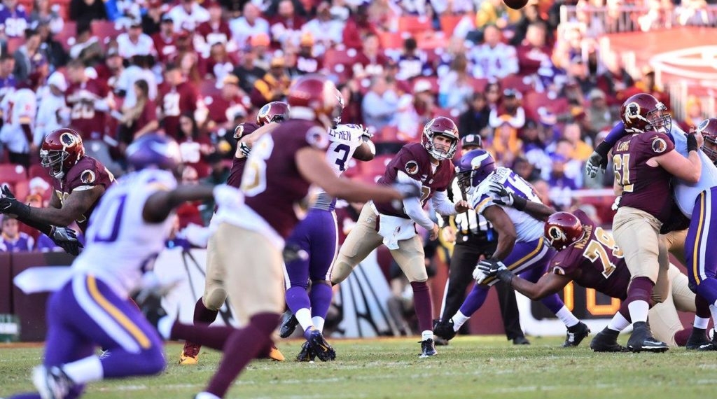 Redskins le da a los Vikings su cuarta derrota seguida