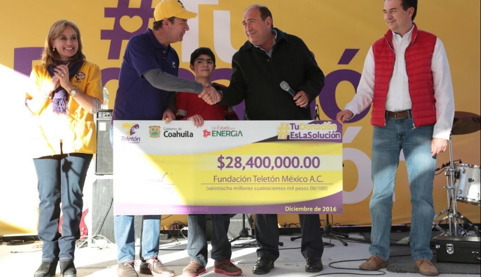 Aporta Coahuila 28.4 mdp al Teletón