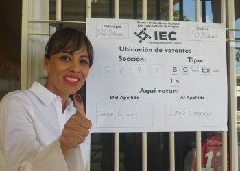 Acude candidata de UDC en Sabinas a efectuar su voto