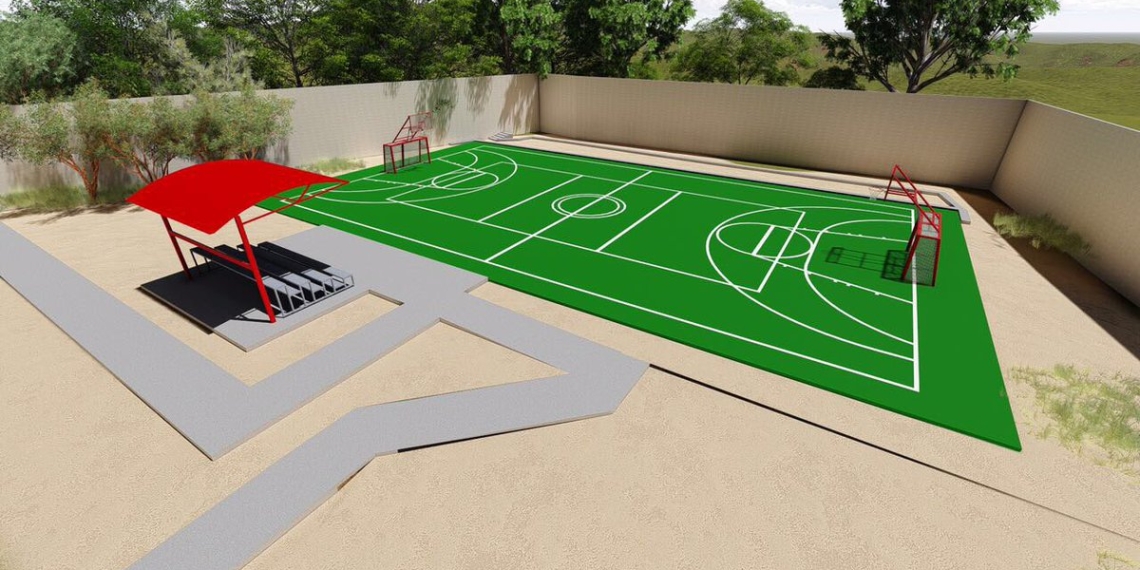 Invierten 800 mil en cancha multifuncional