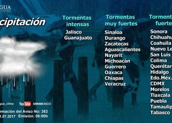 Se prevén vientos fuertes en el noroeste y torbellinos en el norte del país