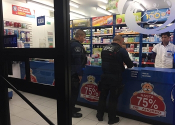 Realizan investigaciones por asalto cometido en farmacia