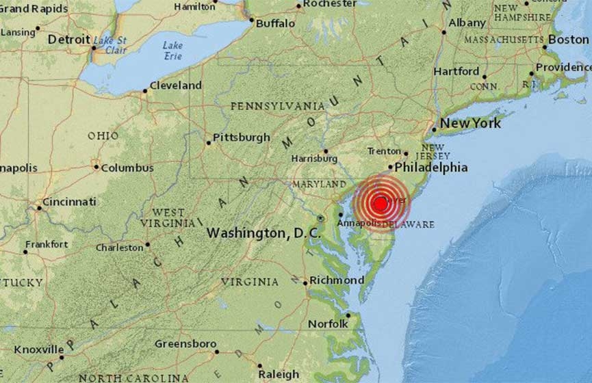 Inusual sismo de 4.1 grados sorprende a la Costa Este de EU