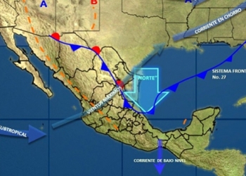 Genera frente 27 frío y lluvias en México