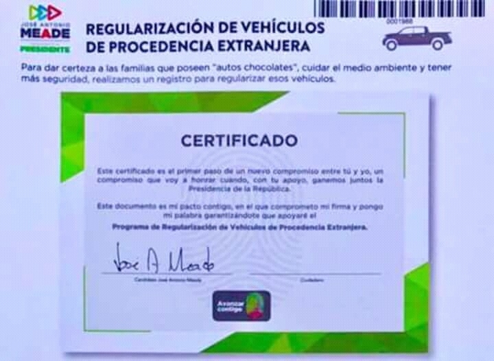 Proyecta PRI regularizar autos “chocolates”