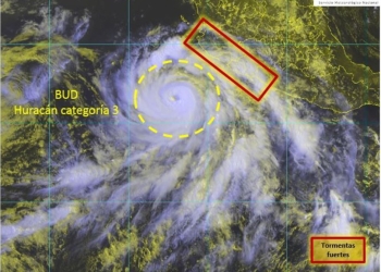 Huracán “Bud” ya es categoría 3