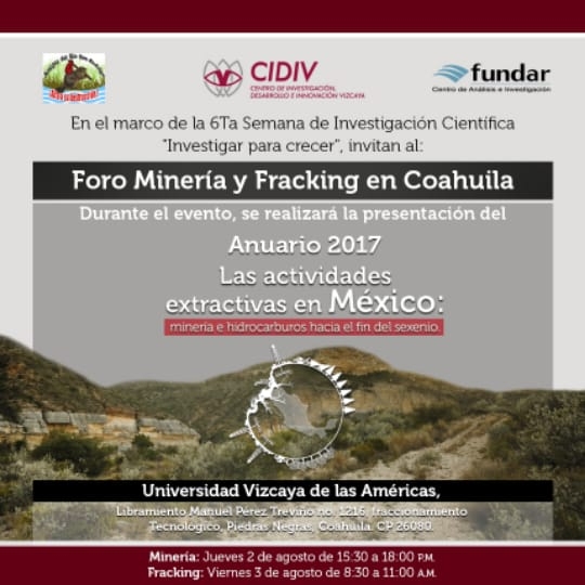 Convocan a foro de Minería y Fracking en Coahuila