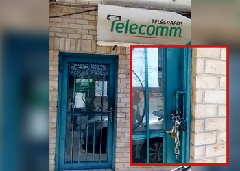 Encadenan oficina de telégrafos y correos