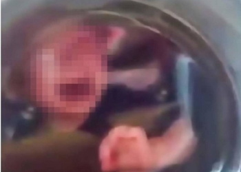 Encierran a bebé en lavadora