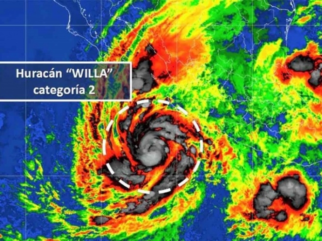 Se intensifica ‘Willa’, alcanza la categoría 2 frente a costas de México