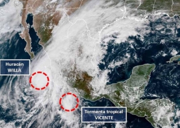 ‘Willa’ y ‘Vicente’ impactarán de manera simultánea territorio nacional