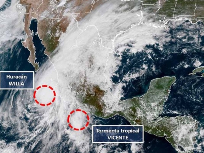 ‘Willa’ y ‘Vicente’ impactarán de manera simultánea territorio nacional