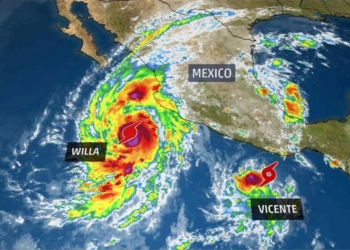 El Huracán Willa evoluciona rápidamente y se acerca a las costas mexicanas