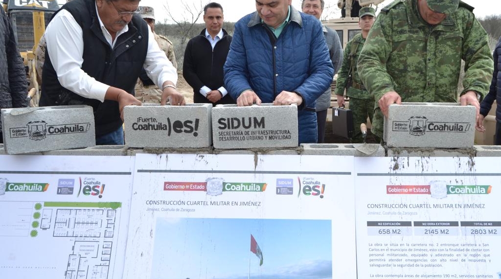 Coloca MARS primera piedra del cuartel militar en Jiménez