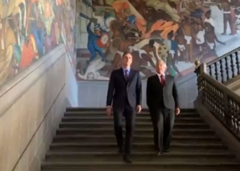 Presume López Obrador a presidente español mural de Diego Rivera