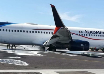 Se incendian y ponchan llantas de avión de Aeroméxico en el aeropuerto de Guadalajara