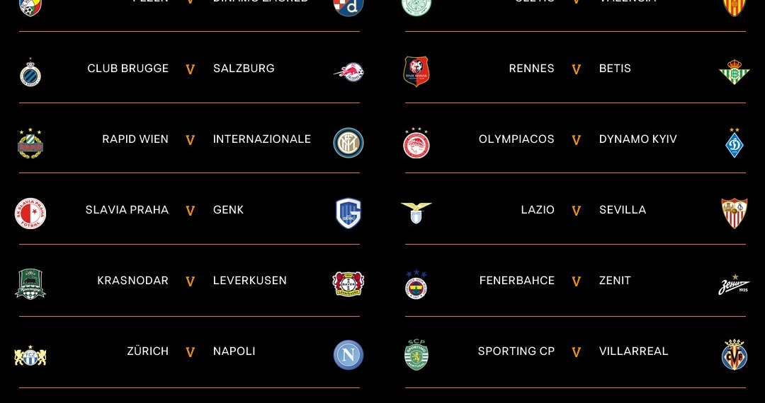 Se sortearon los Octavos de Final de la UEFA Europa League