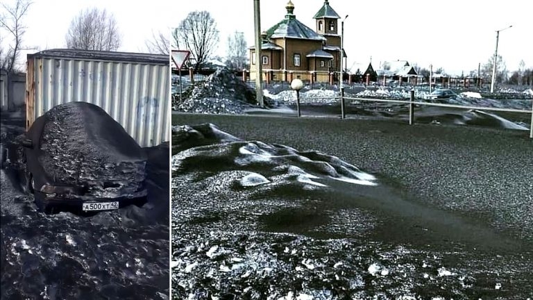 Nieve Negra invade las calles de Siberia