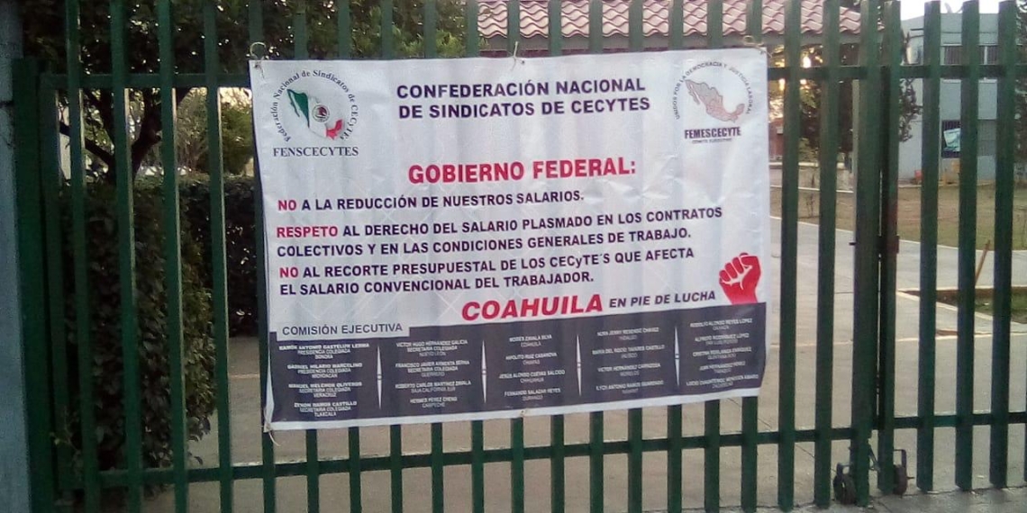 Paran labores sindicalizados del CECyTEC en Coahuila