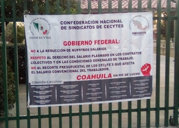 Paran labores sindicalizados del CECyTEC en Coahuila