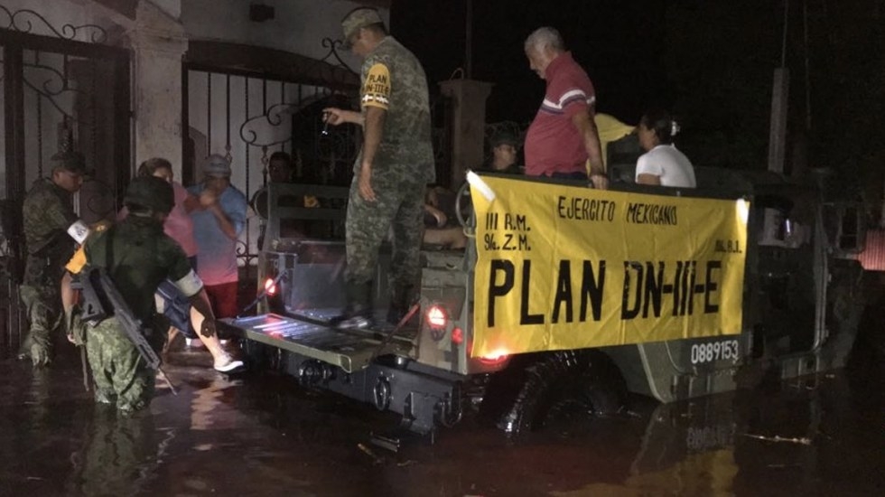 Aplican Plan DN-III-E en Culiacán, Sinaloa, por lluvias