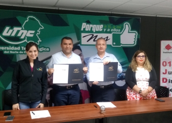Firman convenio UTNC y el INE