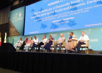 Arranca cumbre mundial de los Premios Nobel de Paz en Mérida