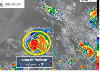Huracán Juliette evoluciona a categoría 3