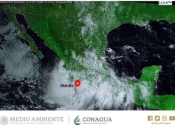Conagua pronostica trayectoria de Narda con fuertes lluvias
