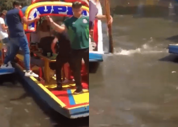 Joven cae de trajinera de Xochimilco #Vídeo