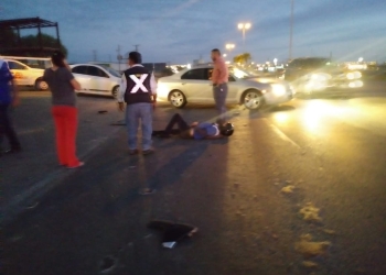 Motociclista resulta lesionado en accidente