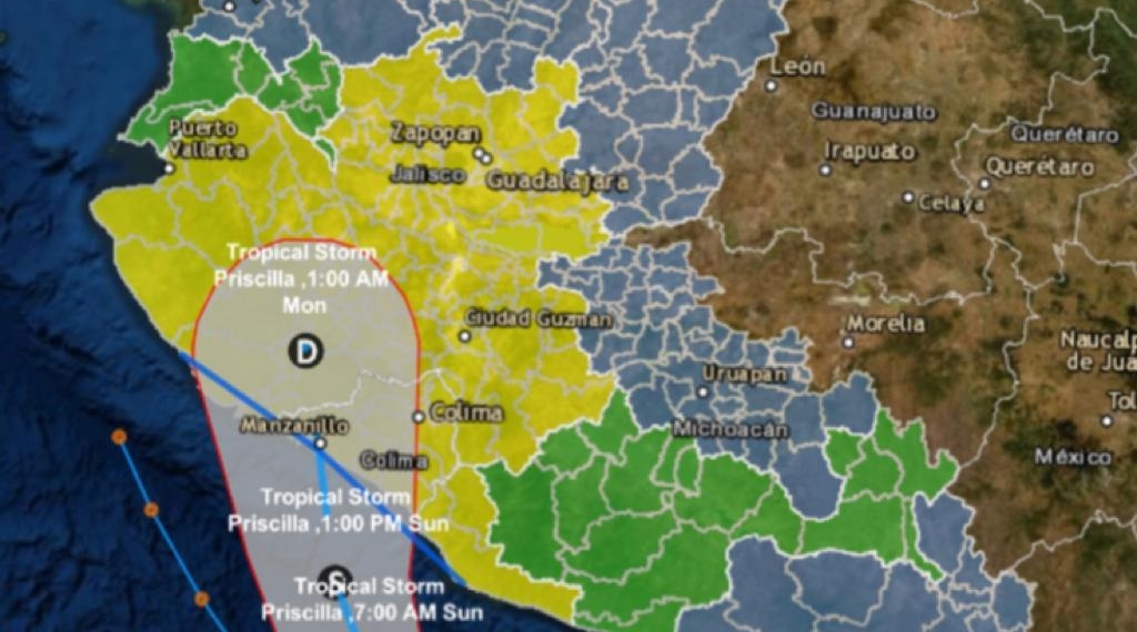 Nace tormenta tropical Priscilla