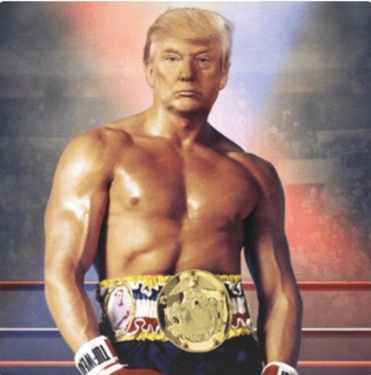 Tuitea Donald Trump fotomontaje de Rocky Balboa