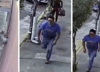 Captan agresión sexual de hombre a mujer que caminaba con su hijo (Video)