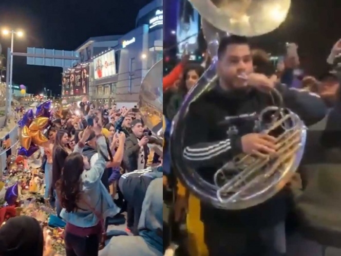 Mexicanos despiden con banda a Kobe Bryant en Los Ángeles