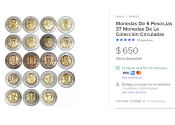 Monedas conmemorativas de 5 pesos ahora valen miles