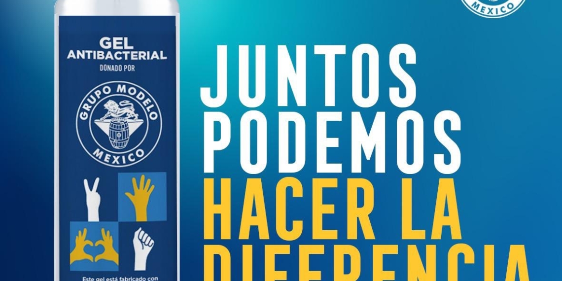 Grupo Modelo producirá donará 300 mil botellas de gel antibacterial