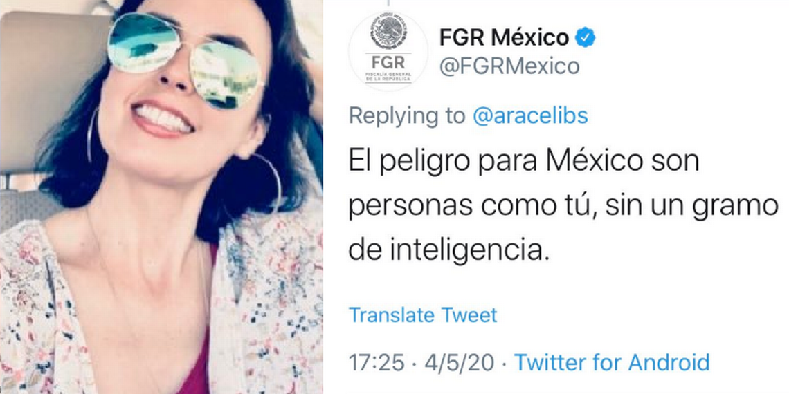 Lanzan tuit de cuenta de FGR contra usuaria que criticó a AMLO