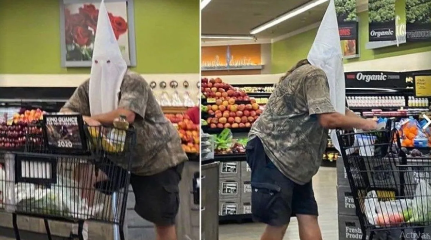 Utiliza máscara de Ku Klux Klan para ir a hacer compras y provoca indignación