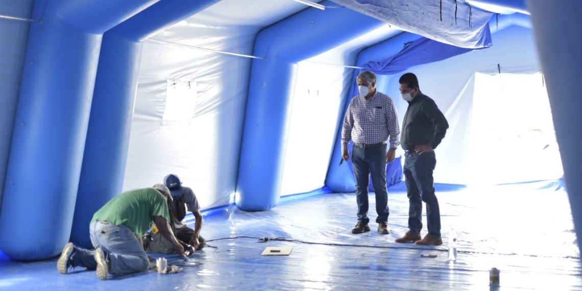 Continúan los trabajos en las instalaciones del Hospital Móvil