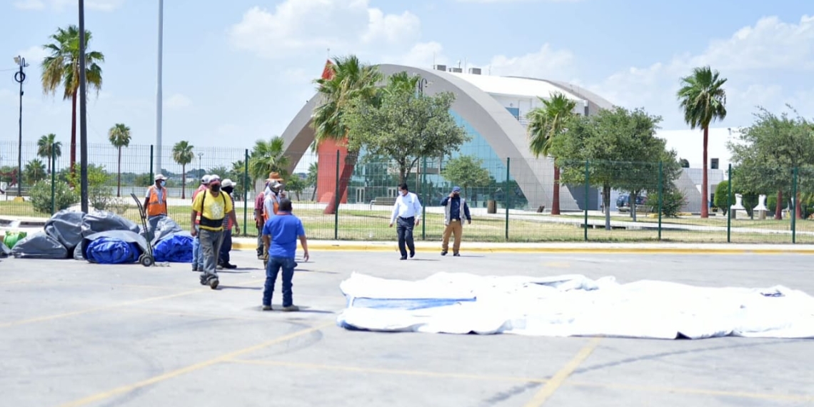 Inician instalación de hospital móvil para la atención de pacientes COVID19