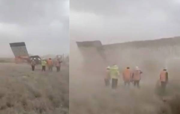 Tormenta Hanna derriba parte del muro fronterizo entre Texas y Tamaulipas