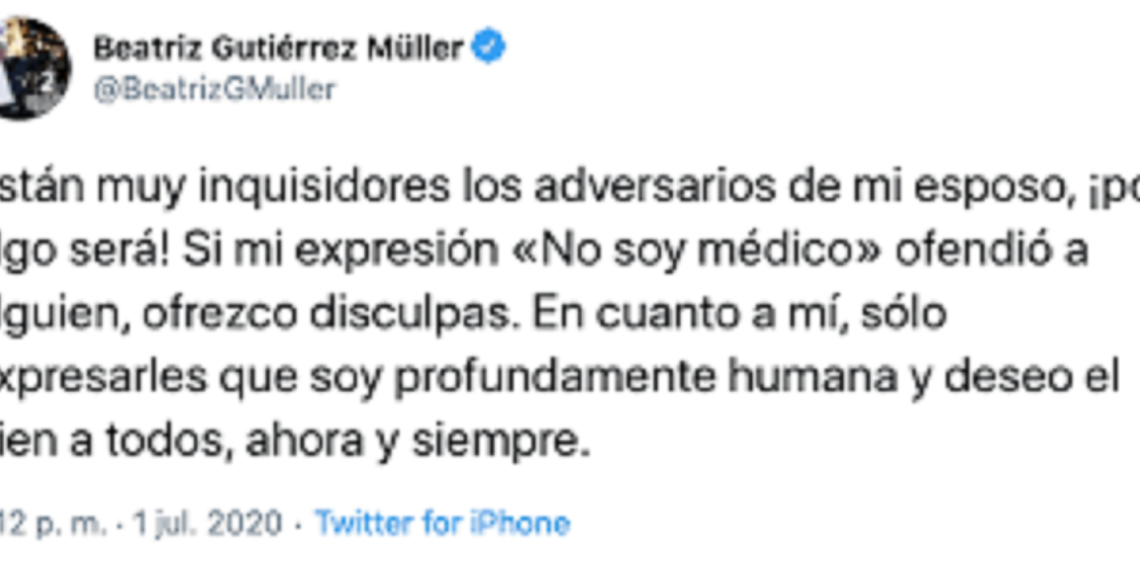 Tras polémica respuesta a usuario, Beatriz Gutiérrez se disculpa