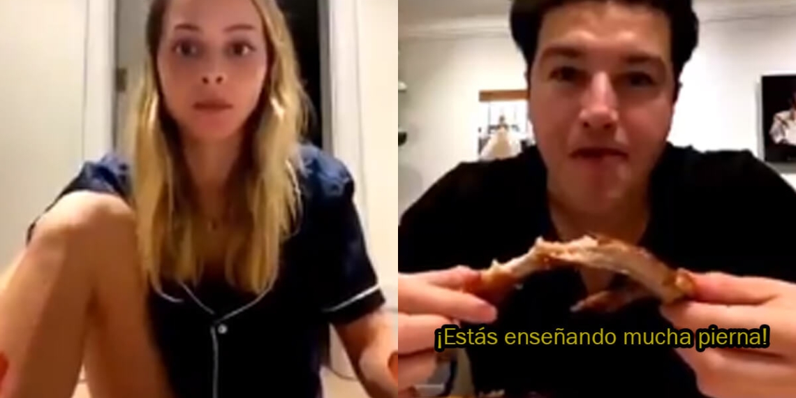 Samuel García regaña a Mariana Rodríguez, por ‘enseñar mucha pierna’ en un live