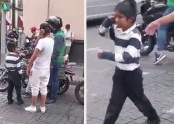 Burócrata quita productos a niño que vendía en la calle