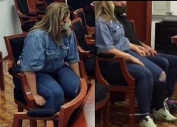 Madre de víctima de abuso sexual se amarra a silla en la CNDH; exige justicia