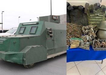Decomisan en Tamaulipas vehículos con blindaje artesanal y armamento