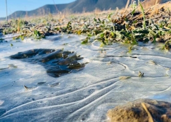 Sierra de Arteaga luce manto de hielo